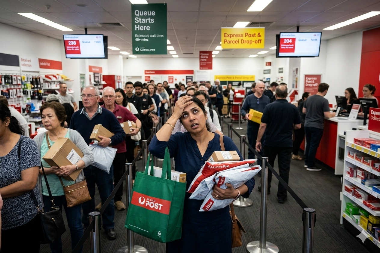 Long queue at Australia Post
